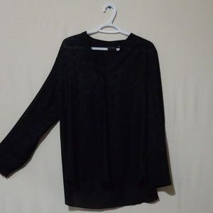Black Sheer Fullsleeve Blouse